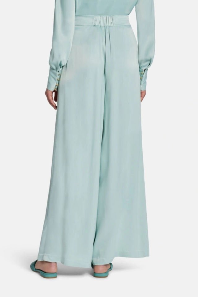 Guess Kadın Yeşil Claire Bol Paça Pantolon