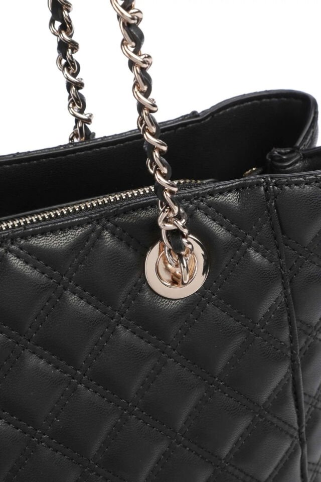 Guess Giully Büyük Tote Çanta Suni Deri Siyah