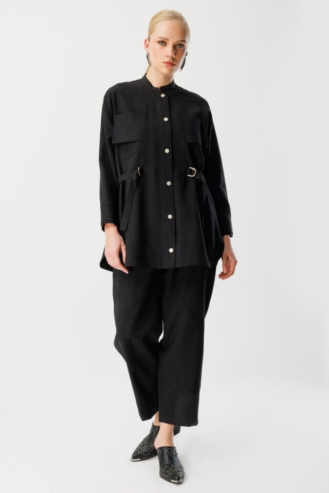 Ghisa Cep Kapağı Detaylı Takım Siyah