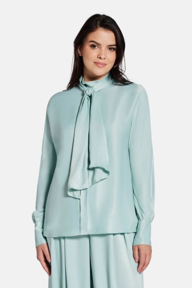 Guess Kadın Yeşil Claire Uzun Kollu Bluz