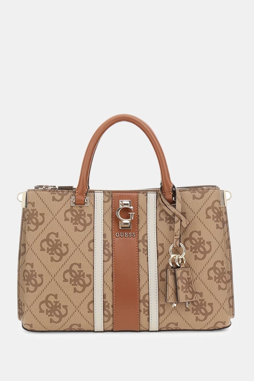 Guess Erenia 4G Logolu El Çantası Açık Kahverengi