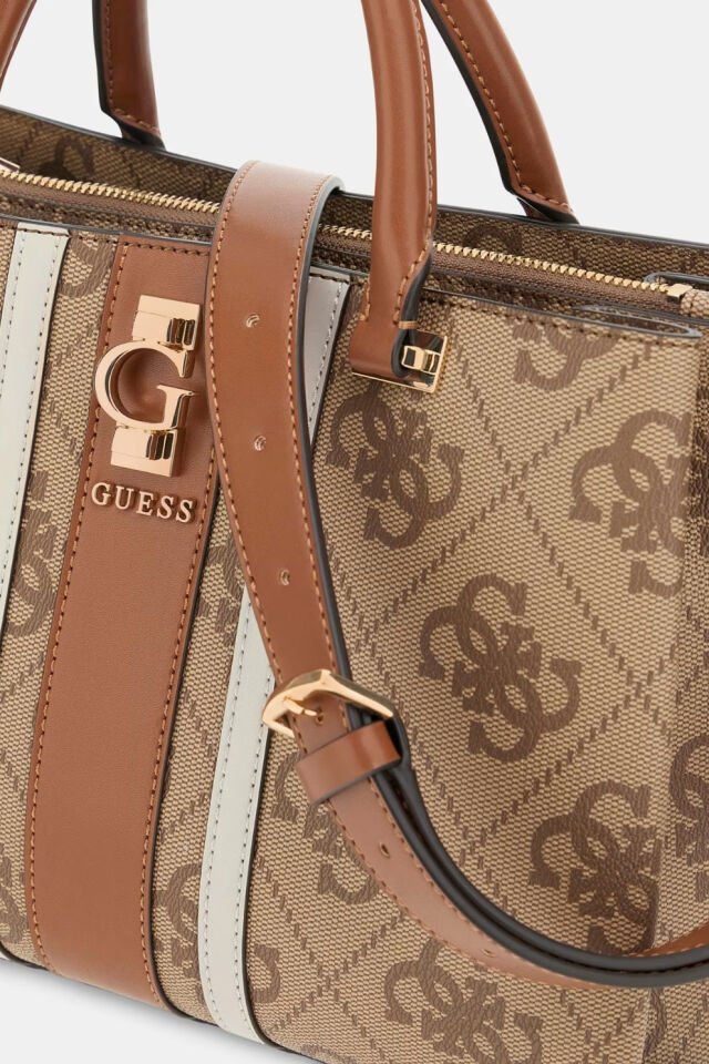 Guess Erenia 4G Logolu El Çantası Açık Kahverengi