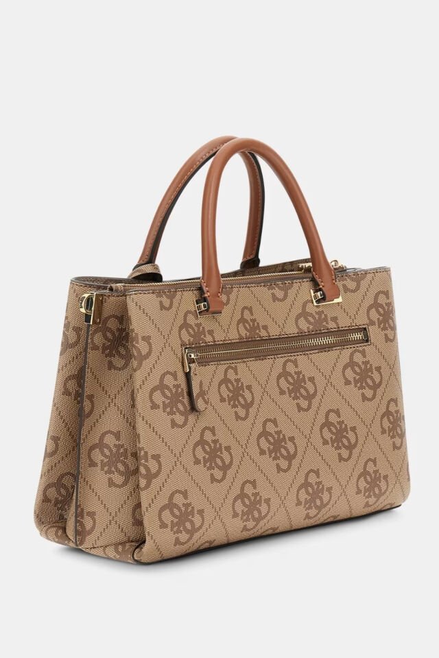 Guess Erenia 4G Logolu El Çantası Açık Kahverengi