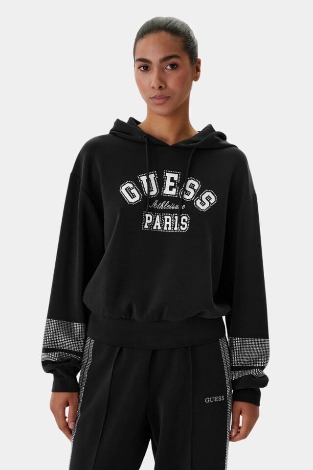 Guess Siyah Normal Kesim Sweatshirt