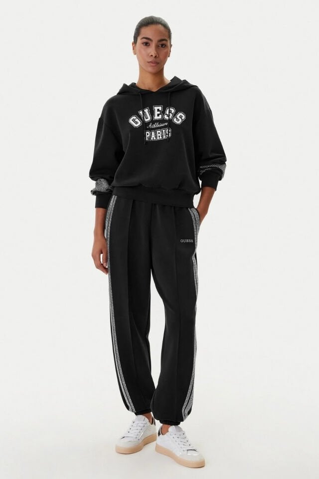 Guess Siyah Normal Kesim Sweatshirt