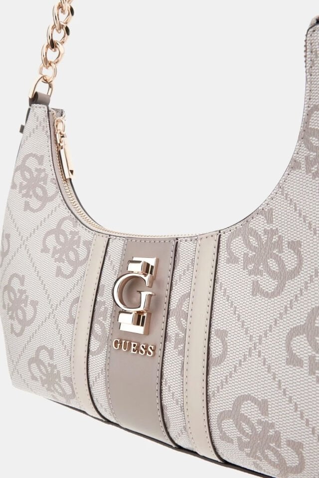 Guess Erenia 4G Logolu Mini Omuz Çantası Bej