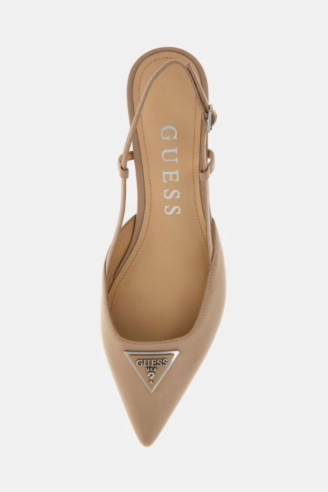 Guess Jesson Hakiki Deri Sapanlı Ayakkabı Bej