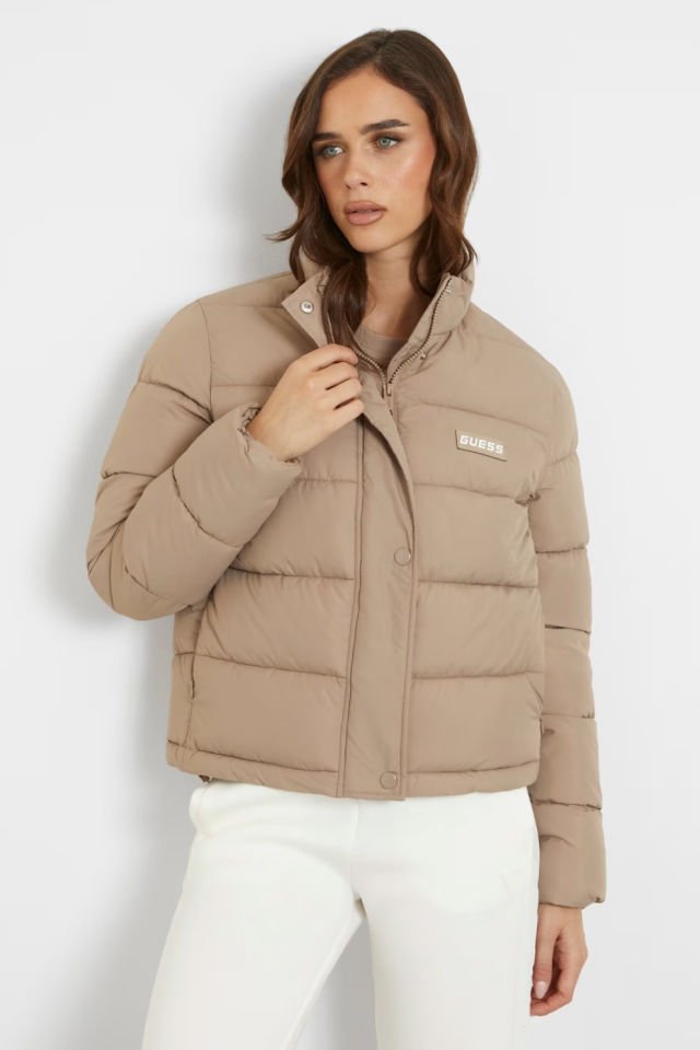 Guess Regular Kalıp Şişme Mont Bej