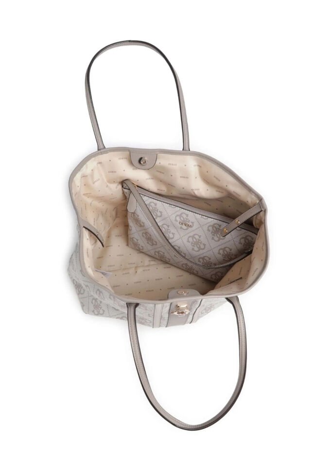 Erenia Tote Çanta Suni Deri Açık Gri