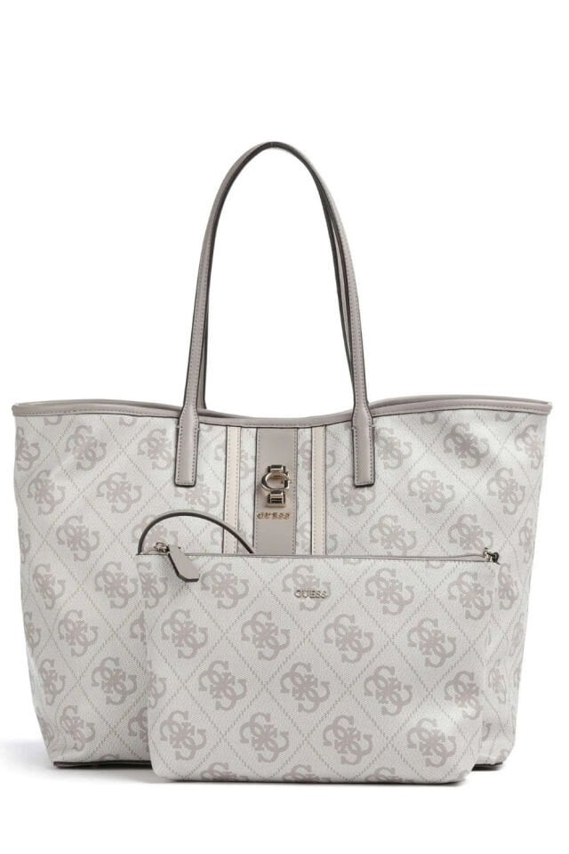 Erenia Tote Çanta Suni Deri Açık Gri