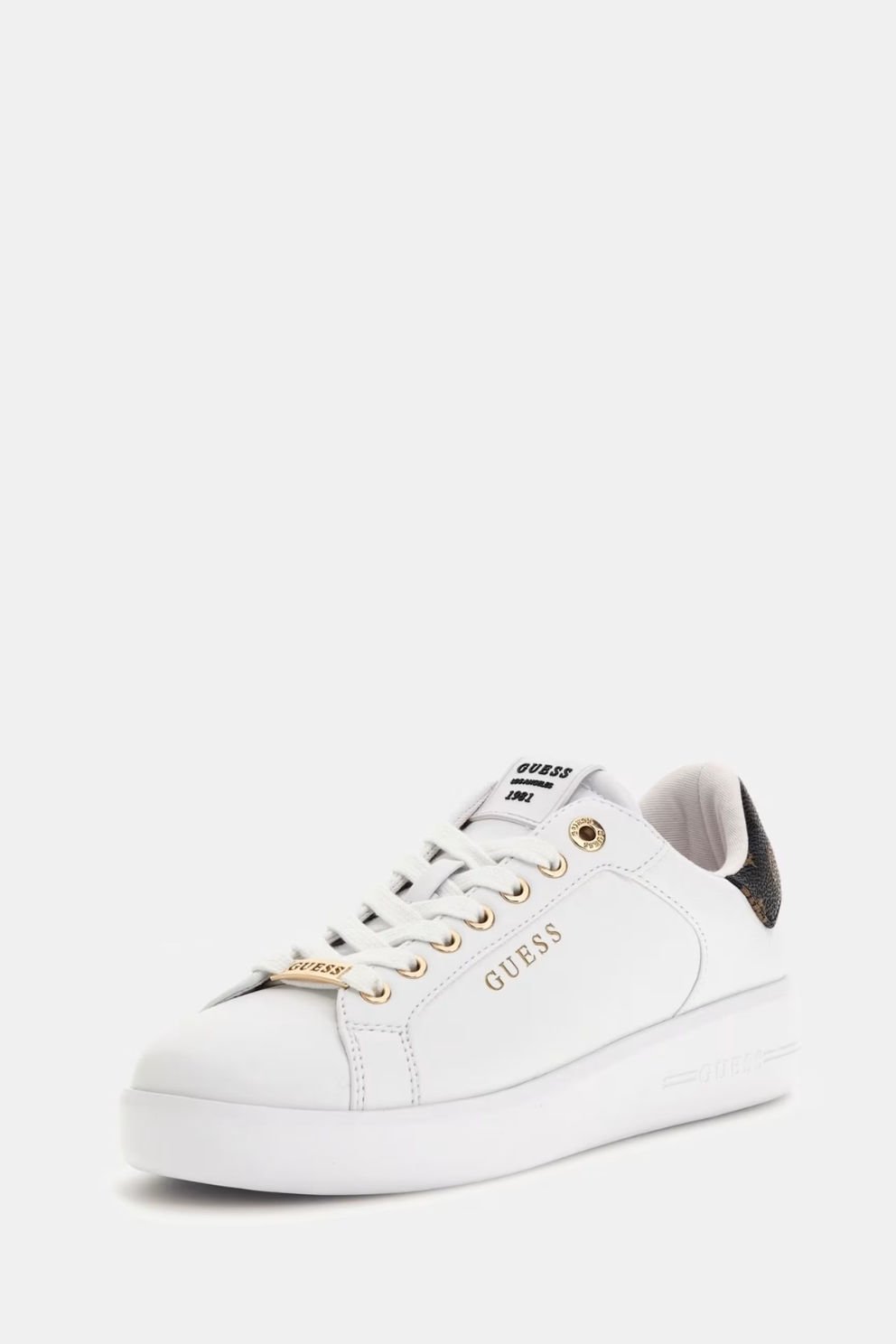 Guess Roki 4G ve Peony Logolu Sneaker Beyaz