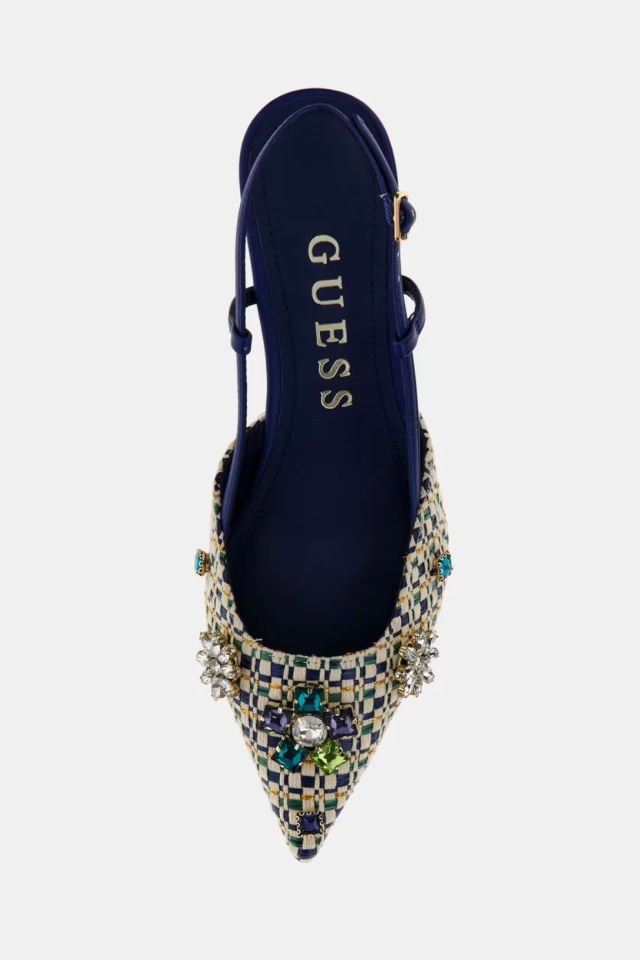 Guess Jesseny Mücevher Detayli Slingback Mavi