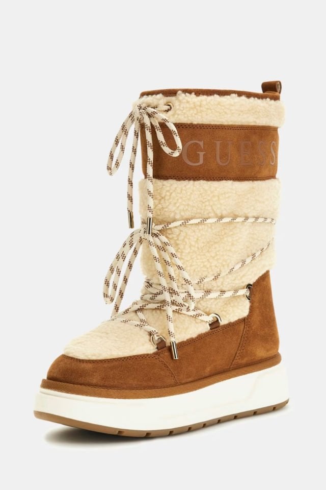 Guess Undelo Suni Kürk Kar Botu Krem