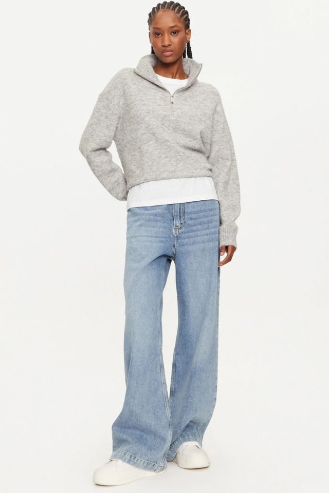 Calvin Klein Jeans Regular Yarım Fermuarlı Fit Kazak