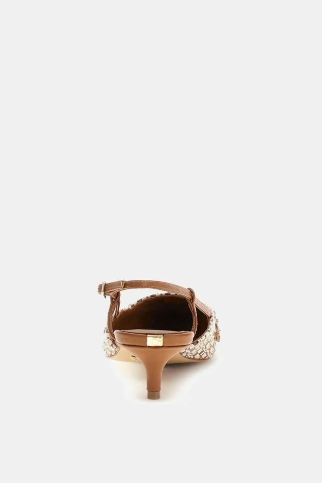Guess Jesseny Mücevher Detayli Slingback Kahverengi
