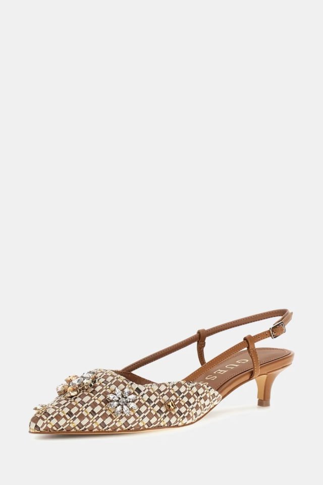 Guess Jesseny Mücevher Detayli Slingback Kahverengi