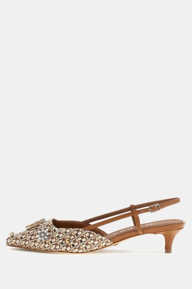 Guess Jesseny Mücevher Detayli Slingback Kahverengi