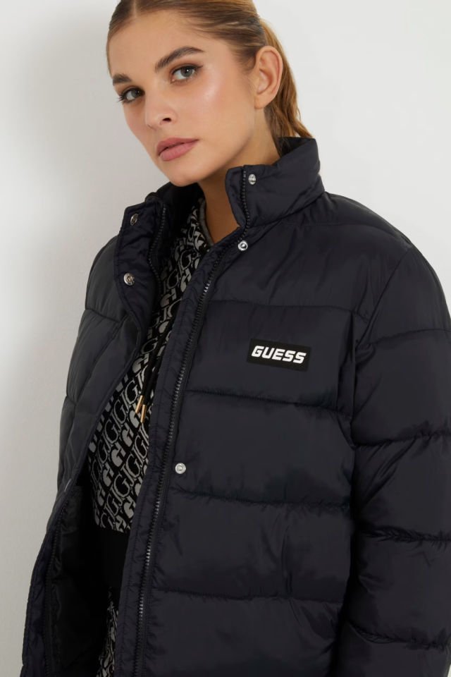 Guess Regular Kalıp Şişme Mont Siyah