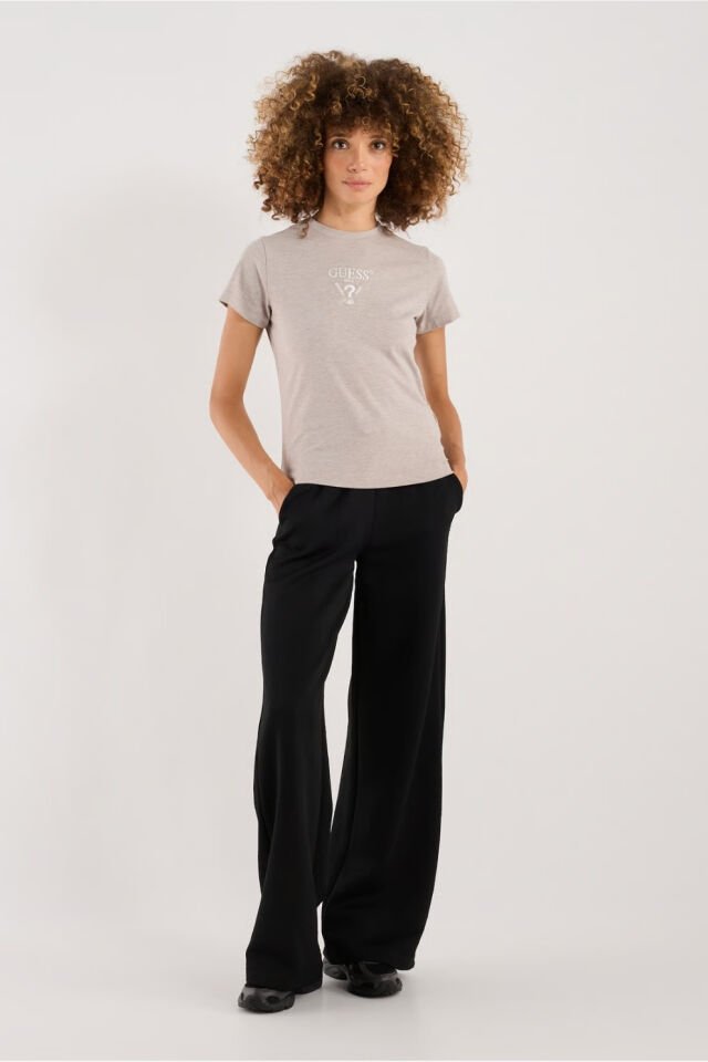 Guess İşlemeli Logolu Tişört Gri
