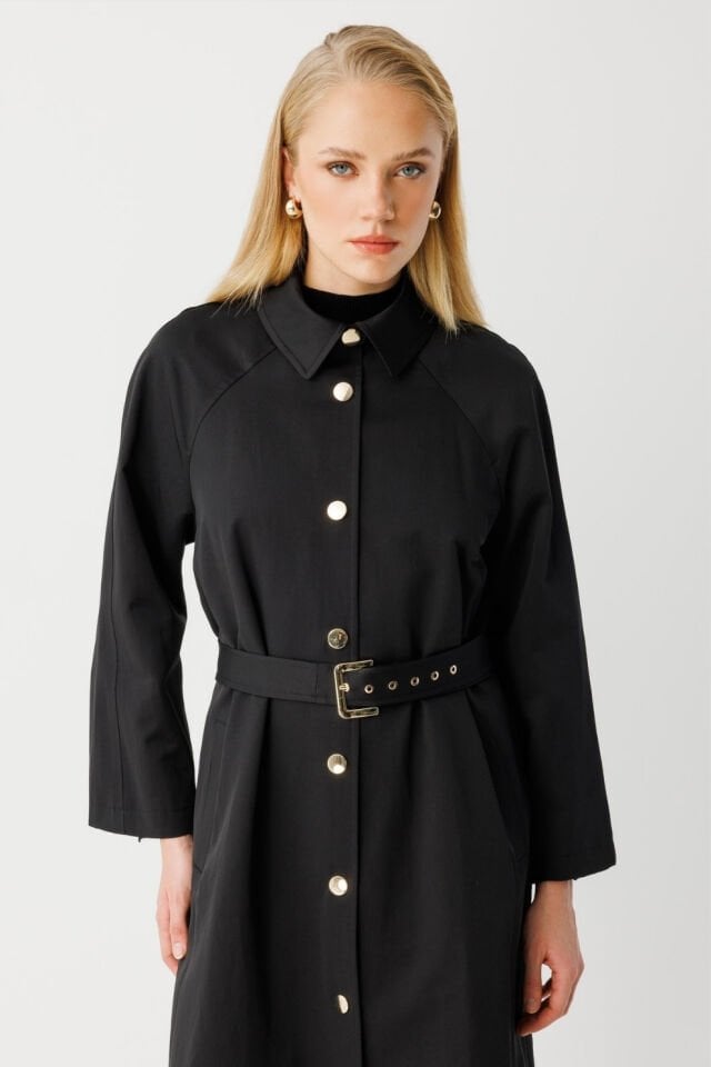 Ghisa Kemerli Trenç Siyah