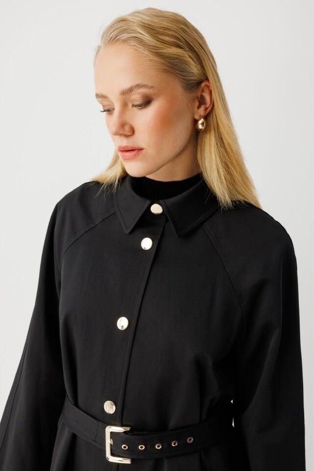 Ghisa Kemerli Trenç Siyah