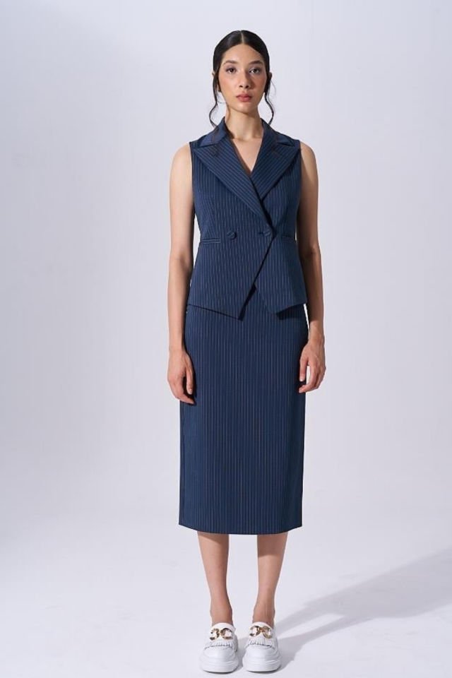 Naar Çizgili Etek Lacivert