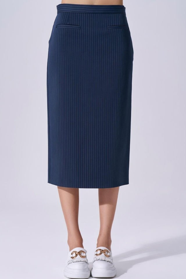 Naar Çizgili Etek Lacivert
