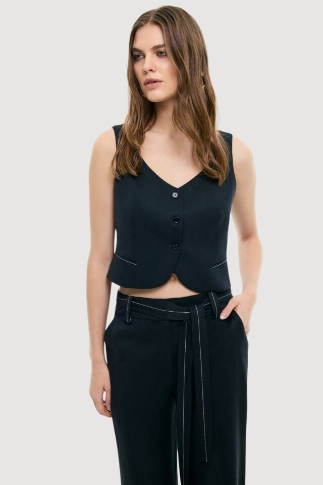 Roman Tailored Fit Yelek Lacivert