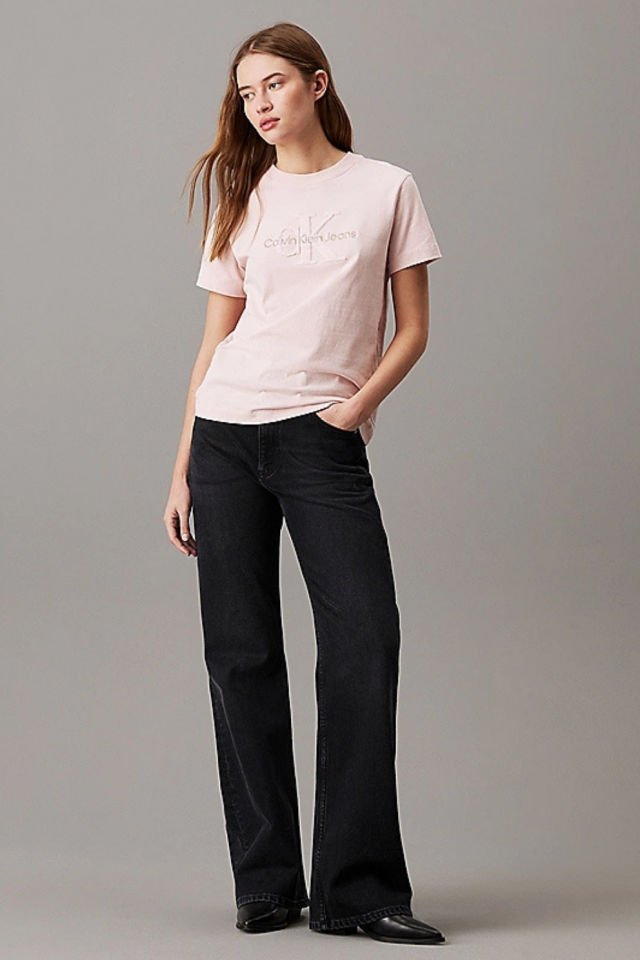 Calvin Klein Şönil Monogram Tişört Pembe