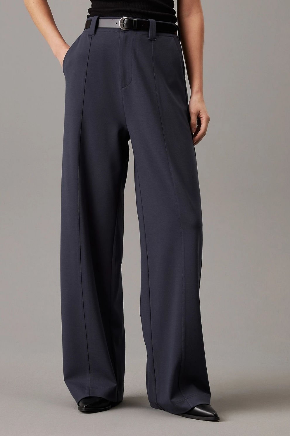 Calvin Klein Milano Jersey Geniş Paça Pantolon Antrasit