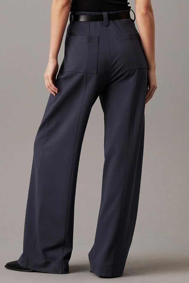 Calvin Klein Milano Jersey Geniş Paça Pantolon Antrasit