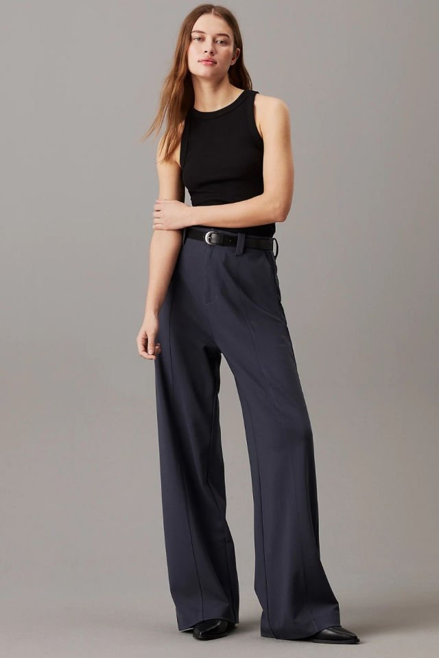 Calvin Klein Milano Jersey Geniş Paça Pantolon Antrasit