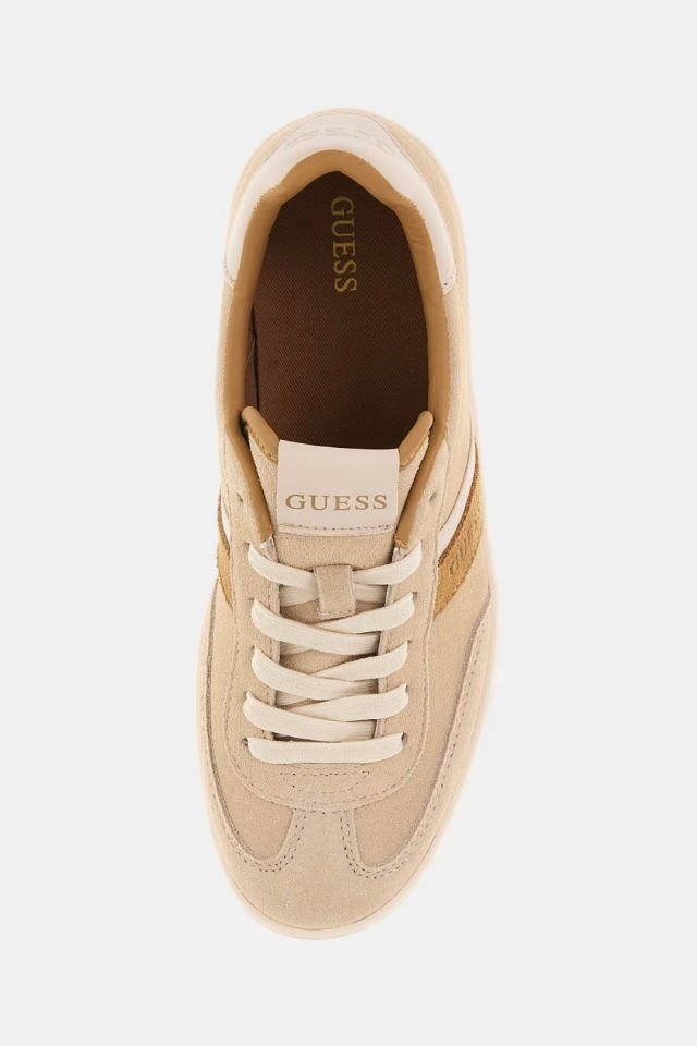 Guess Nolinas Deri Karişimli Sneaker Bej