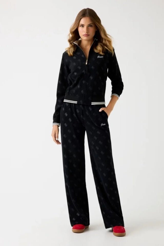 Guess 4G Paulina Kadın Siyah Aktif Loose Fit Eşofman Altı