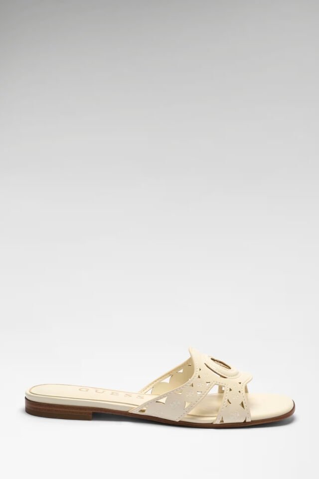 Guess Ciesta Logo Sandals Terlik Krem