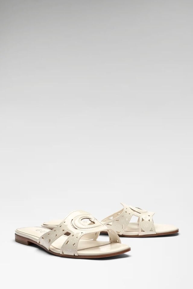 Guess Ciesta Logo Sandals Terlik Krem