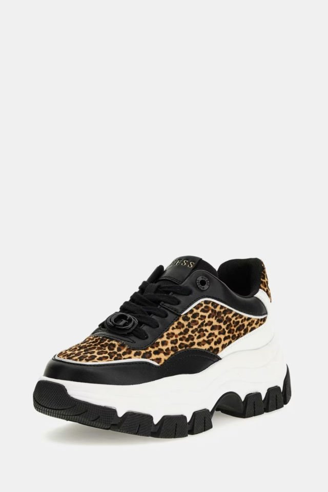 Guess Berrett Hayvan Desenli Runner Leopar