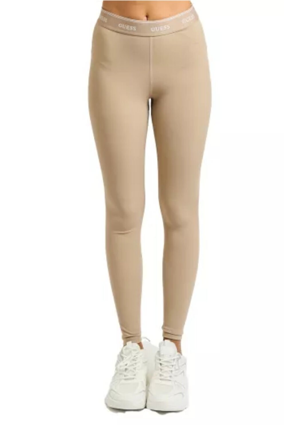 Guess Logo Spor Taytları Bej