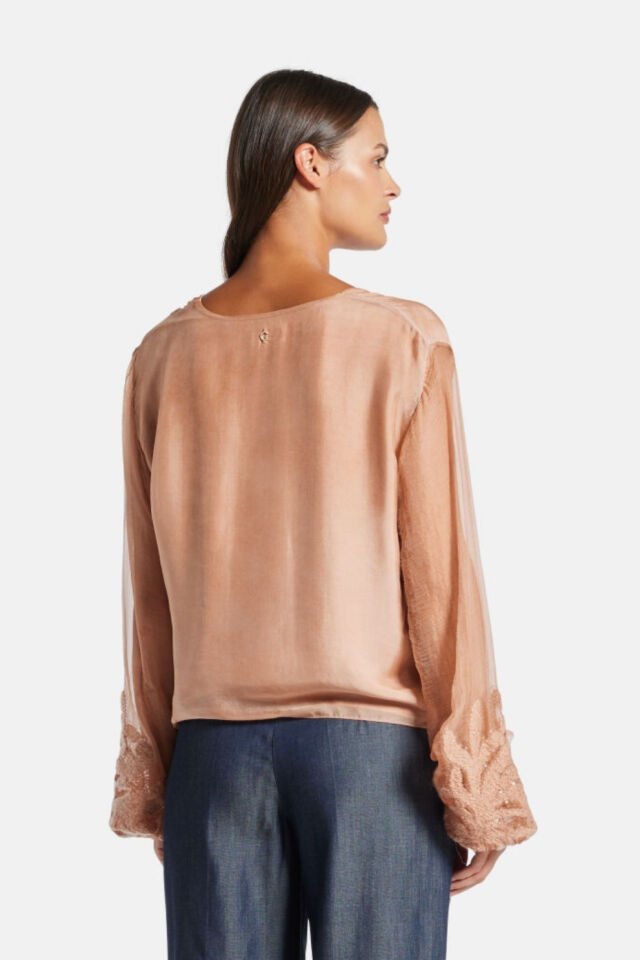 Guess İpek Karışımlı Gömlek Toz Pembe