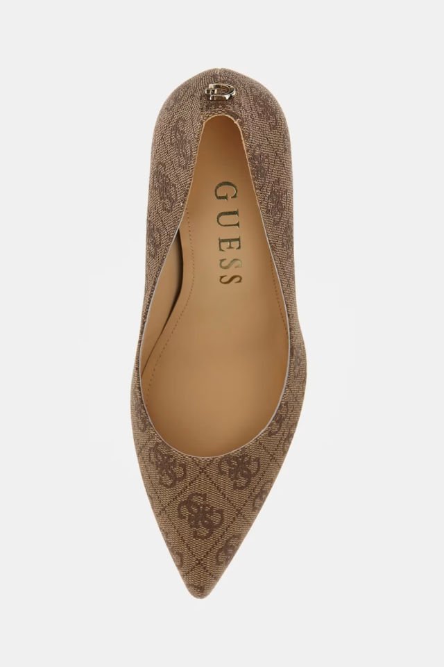 Guess Dabbey 4G Logolu Topuklu Ayakkabı Bej