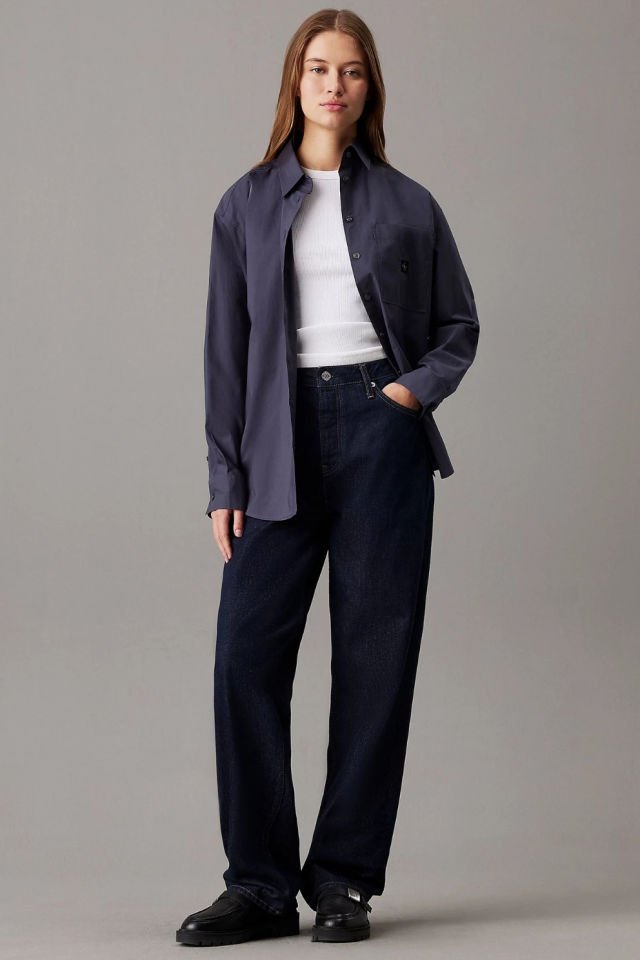 Calvin Klein Jeans Kadın Gömlek Mürekkep Mavisi