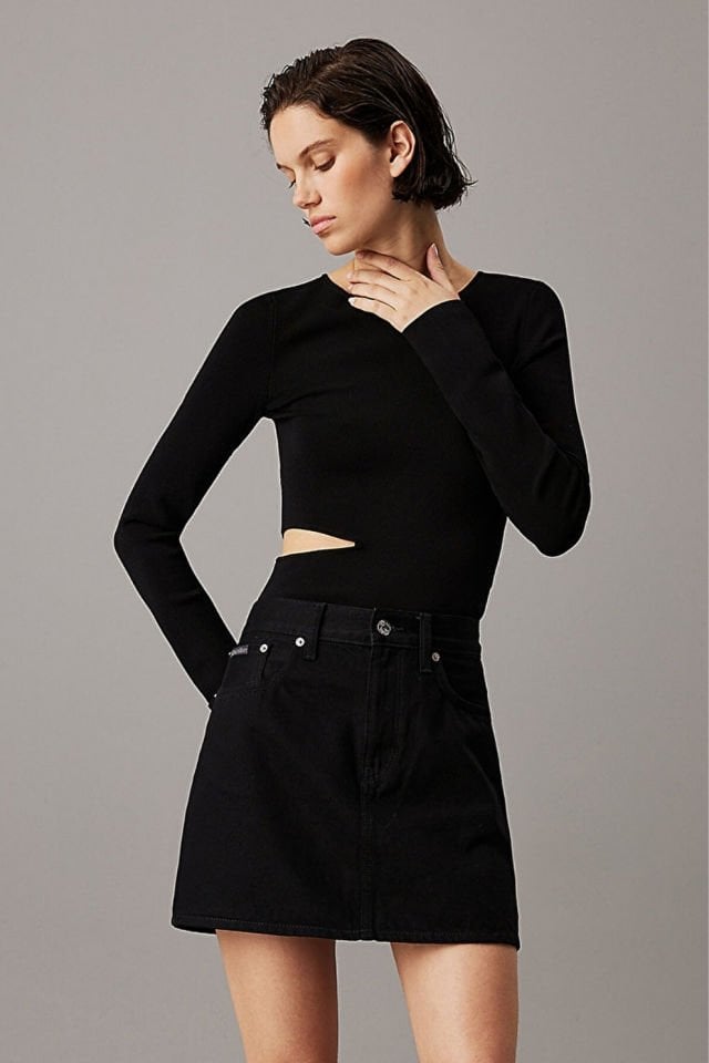 Calvin Klein Cut Out Detail Kazak Siyah