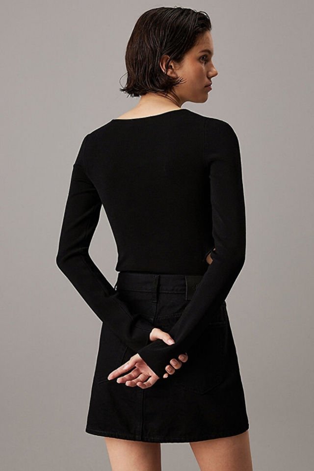 Calvin Klein Cut Out Detail Kazak Siyah