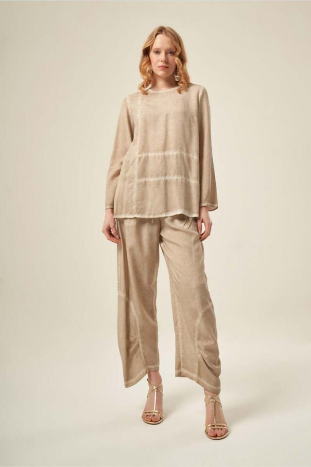 Mascara Yıkama Efektli Toprak Tunik