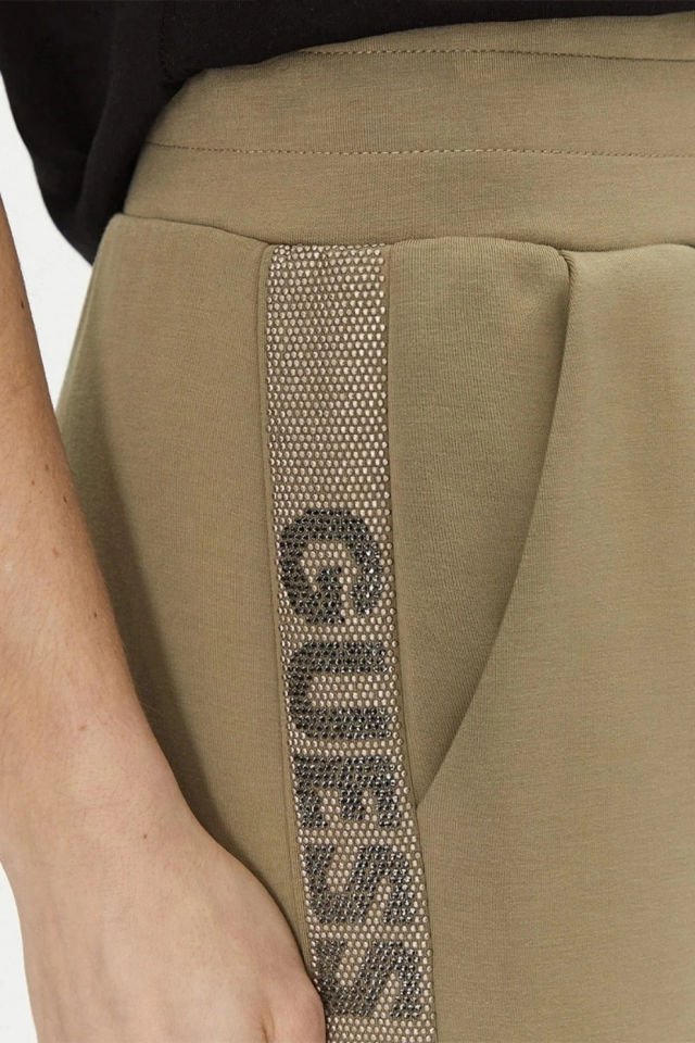 Guess Kadın Taşlı Şerit Yanlar Haki Eşofman Altı