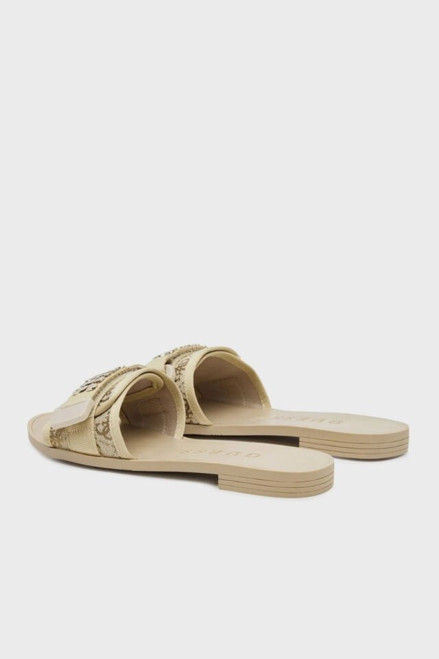 Guess Elyze 4G Logolu Bayan Terlik Gold