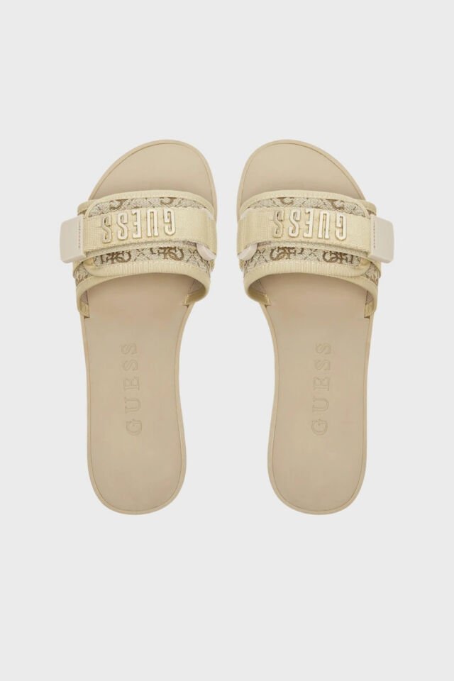 Guess Elyze 4G Logolu Bayan Terlik Gold