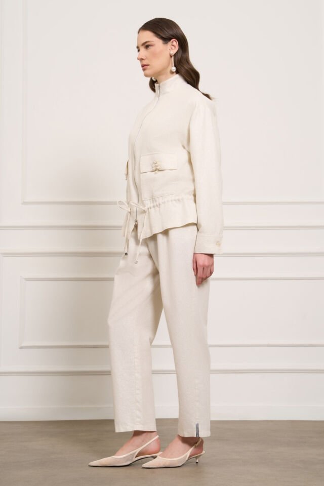 Mascara Simli Bej Denim Ceket