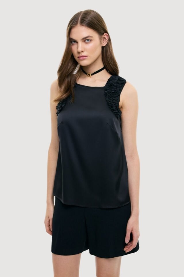 Roman Çift Pileli Bermuda Şort Siyah