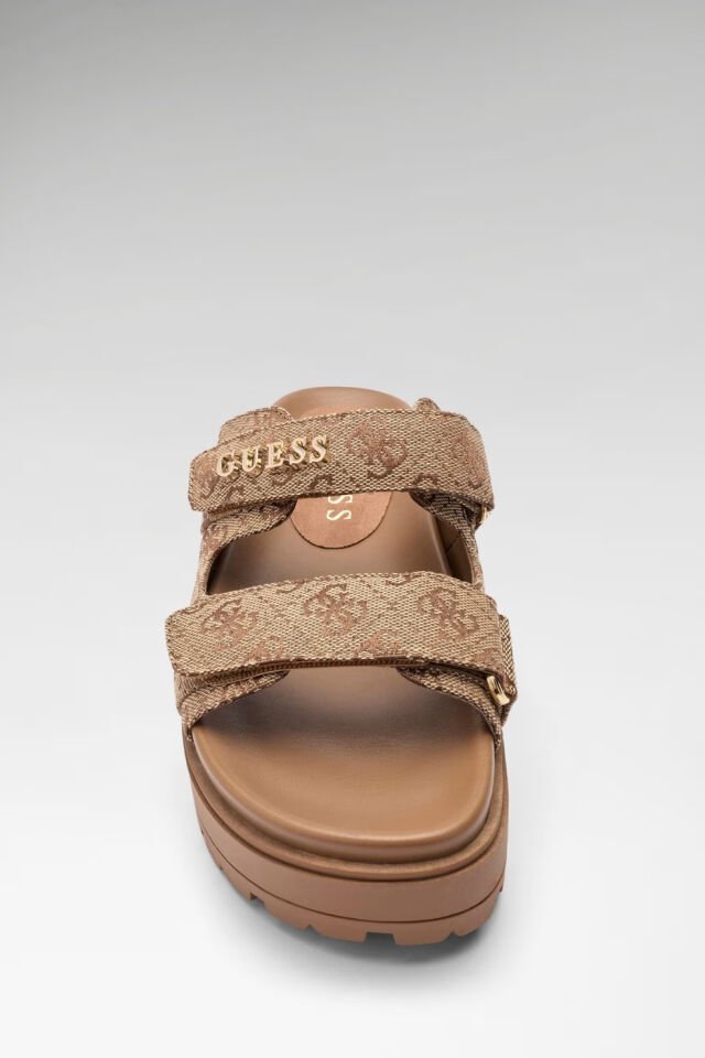 Guess Faxon Logo Sandals Terlik Bej